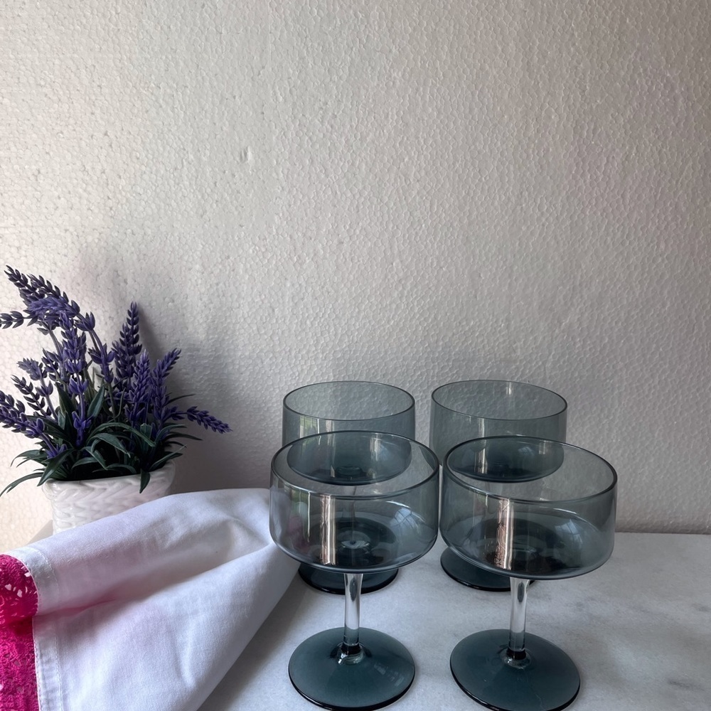 8 glasses MCM Lenox dust blue glasses set of 8 - Picture 6 of 12